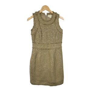 Michael Kors Women's Gold Tweed Sequin Dress size 6 Petite‎